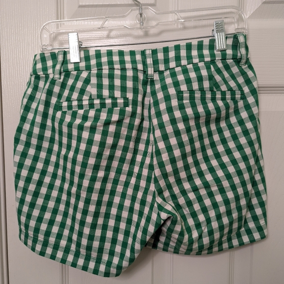 J. Crew Size 2 green and white gingham shorts - Picture 2 of 4